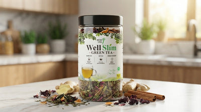 Well Slim Green Tea – Natural Herbal Weight Loss Tea | Burn Fat & Detox (200g)