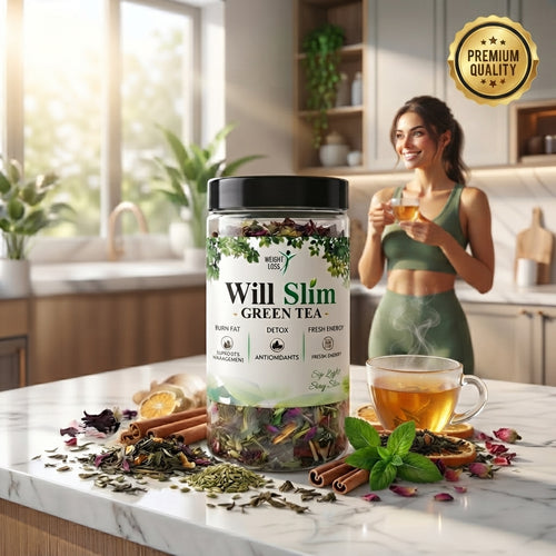 Well Slim Green Tea – Natural Herbal Weight Loss Tea | Burn Fat & Detox (200g)