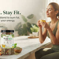Well Slim Green Tea – Natural Herbal Weight Loss Tea | Burn Fat & Detox (200g) view 3